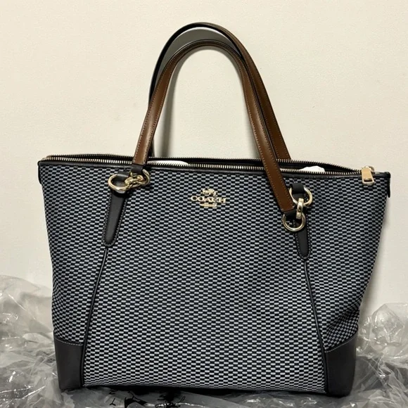 CoachJacquard AvaTote Style F28468 Blue/Navy